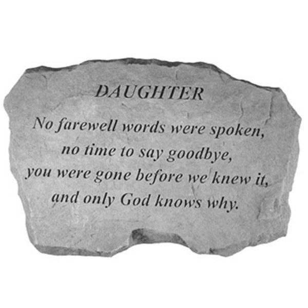 Kay Berry Inc Kay Berry- Inc. 99520 Daughter-No Farewell Words Were Spoken - Memorial - 16 Inches x 10.5 Inches x 1.5 Inches 99520